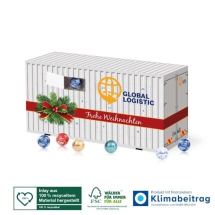 3D Container Adventskalender mit Lindt Schokolade