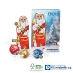 Als weihnachtliches Werbegeschenk ist dieser Weihnachtsmann mit 3 Pralinés ideal