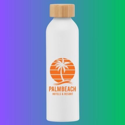 Aluminiumflasche Eden mit Bambus Deckel Ihr Branding im Fokus
