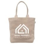 Bedruckbare Tragetasche aus Baumwolle und Jute