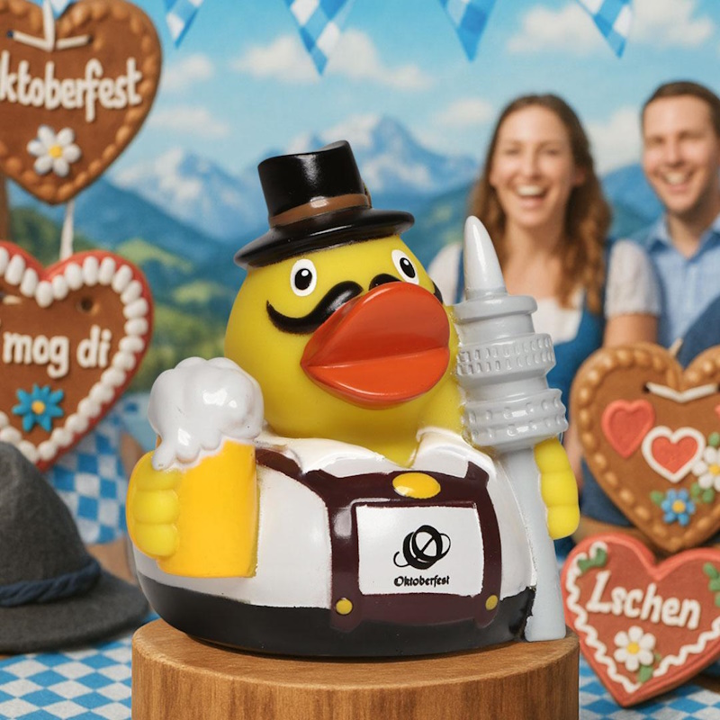 Das Potenzial für ein urbayerisches Werbegeschenk hat diese Oktoberfest Ente München