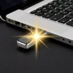USB 2.0 stick with illuminated logo engraving