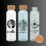 Glasflasche Alpine mit Bambus Deckel