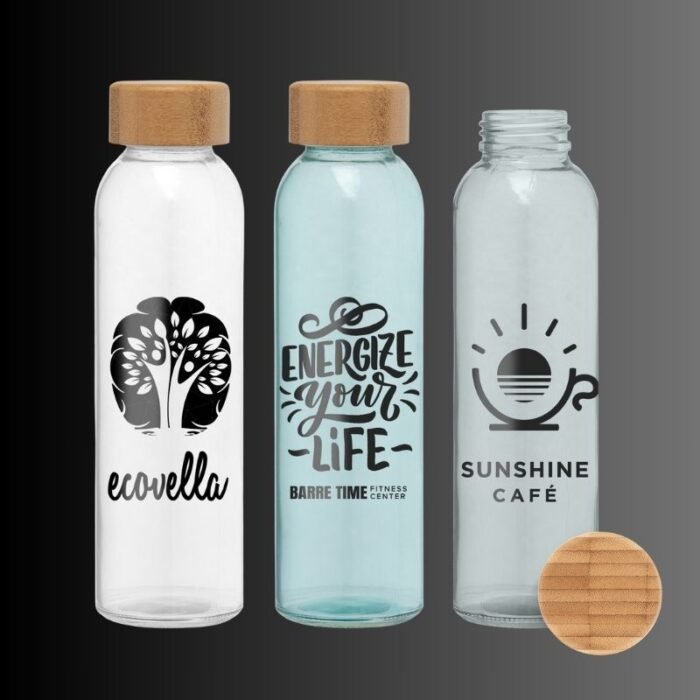 Glasflasche Alpine mit Bambus Deckel – Bild 1