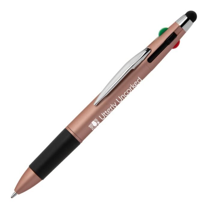 Metallic-Multi-Tinten-Kugelschreiber-in-Rosegold-sieht-sehr-elegant-aus.-Maximale-Werbewirkung
