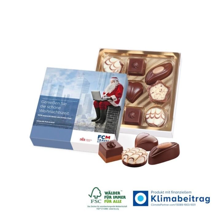 Pralinés in bedruckbarer Werbekartonage