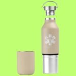 Recycled stainless steel bottle Freya Duo with cup - Image 2