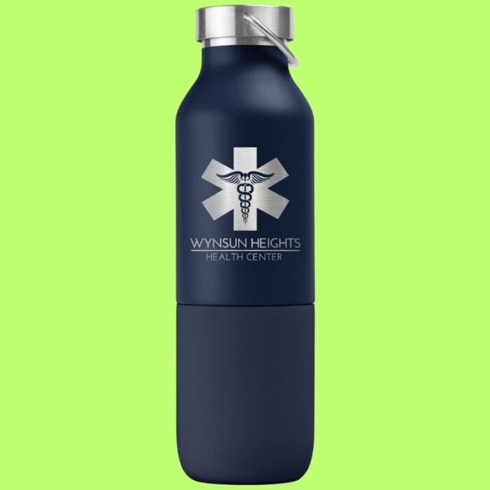 Recycled stainless steel bottle Freya Duo with cup - Image 3