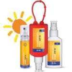Sonnenschutzspray LSF 50 mit Werbeaufdruck
