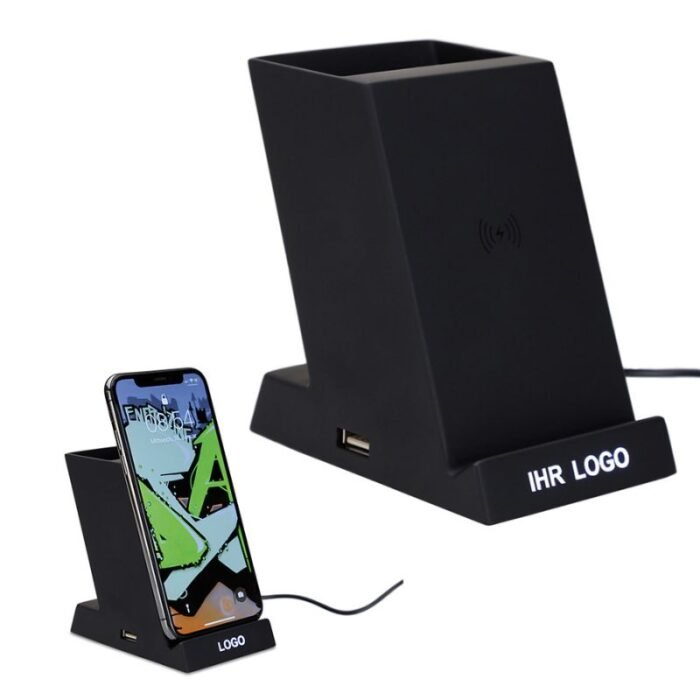 Pen holder with 15W charging station and USB hub - Image 1