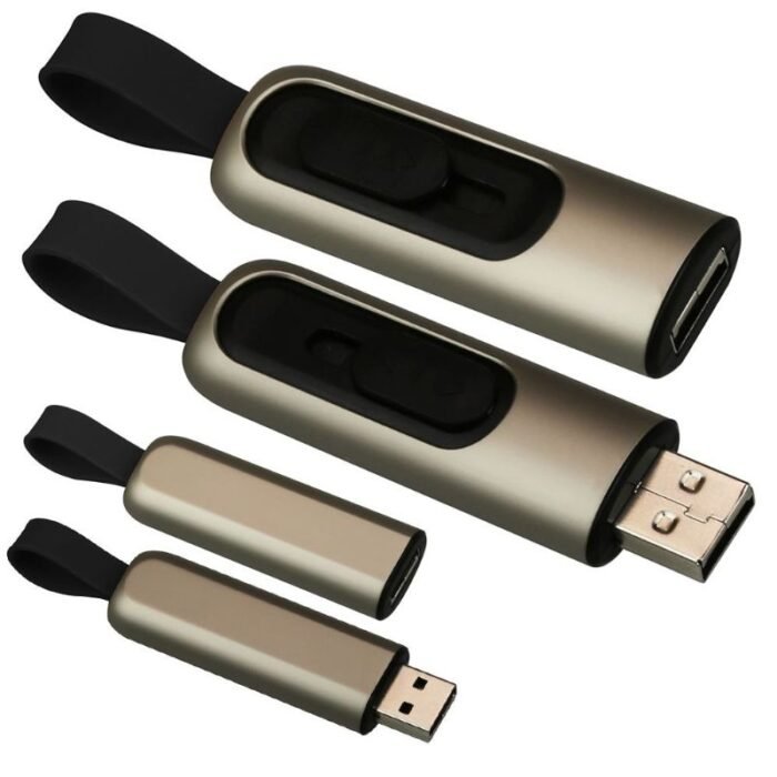 Metal USB flash drive with sliding mechanism - Image 1