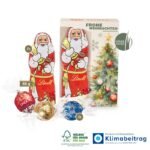 Weihnachtsmann mit 3 Pralinés in Werbekartonage