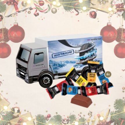 Werbeartikel Weihnachten 3D-LKW mit Lindt Hello Mini Sticks