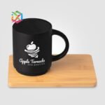 Keramiktasse & Bambusbrett-Set Café Duo - Natürlich werben mit Stil – Bild 2