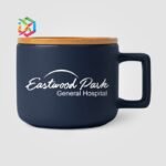 Keramiktasse mit Bambus-Deckel Café Virtuoso - Stilvoll werben mit Natur & Design – Bild 3