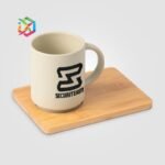 Keramiktasse & Bambusbrett-Set Café Duo - Natürlich werben mit Stil – Bild 3