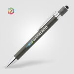 Grauer Werbekugelschreiber mit Gravur