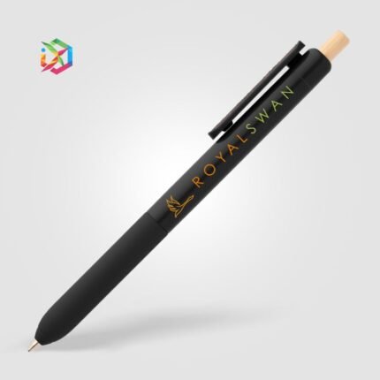 Schwarzer nachhaltiger Werbekugelschreiber