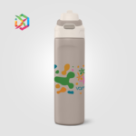 Edelstahl Trinkflasche mit Trinkhalm bedrucken - 690 ml Werbeflasche mit starker Markenwirkung – Bild 5