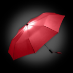 Roter mit Logo bedruckbarer Taschenschirm als Werbeartikel