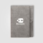 Gray, refillable Memento Business Notebook with Company Logo