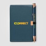Notizbuch mit Kugelschreiber mit Firmenlogo als Geschenkset