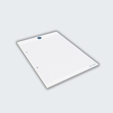 Primus DIN A4 notepad with checkered pattern, company logo, and filing tabs