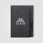 Black Memento B5 Notebook in PU Suede-Look Leather with Printed Logo