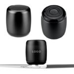 Naxo Mini Bluetooth Lautsprecher mit Logo und verschiedenen Produktansichten