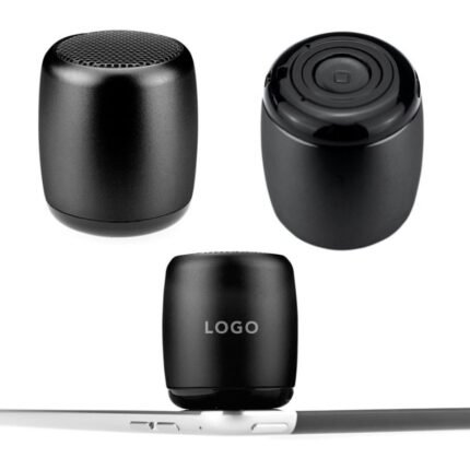 Naxo Mini Bluetooth Lautsprecher mit Logo und verschiedenen Produktansichten